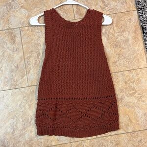 Rust Knit Sleeveless Top